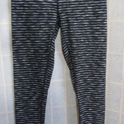 Zella Black/White Streaky Yoga Leggings Workout Poly Blend Pants Women's S